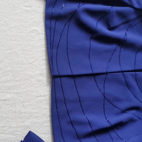 Rimini by Shaw Embellished 2 pc. Sleeveless Maxi Event Blue Sz. 6 Dress w Jacket - Picture 11 of 16